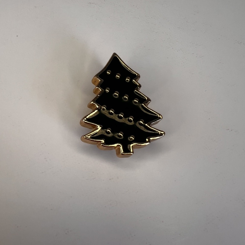Jibbitz Christmas Tree Shoe Charm Unisex OS Green Gold Excellent Enamel Metal